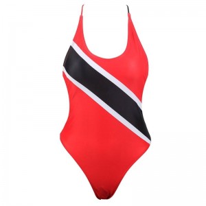 Women's One Piece Caribbean Flag Rasta Monokini Thong Swimsuit Swimwear Bathing Suit